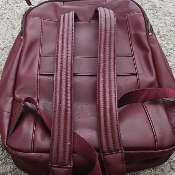 Fossil Sherri Burgundy Quilted Laptop Backpack